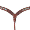 45112-30 Weaver Leather Turquoise Cross Contoured Breast Collar - Turquoise Beaded