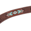 45112-30 Weaver Leather Turquoise Cross Contoured Breast Collar - Turquoise Beaded