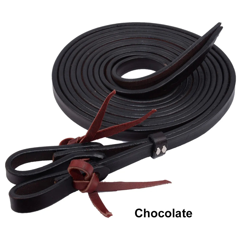 4752-580C Circle Y Tie End Split Reins - Chocolate