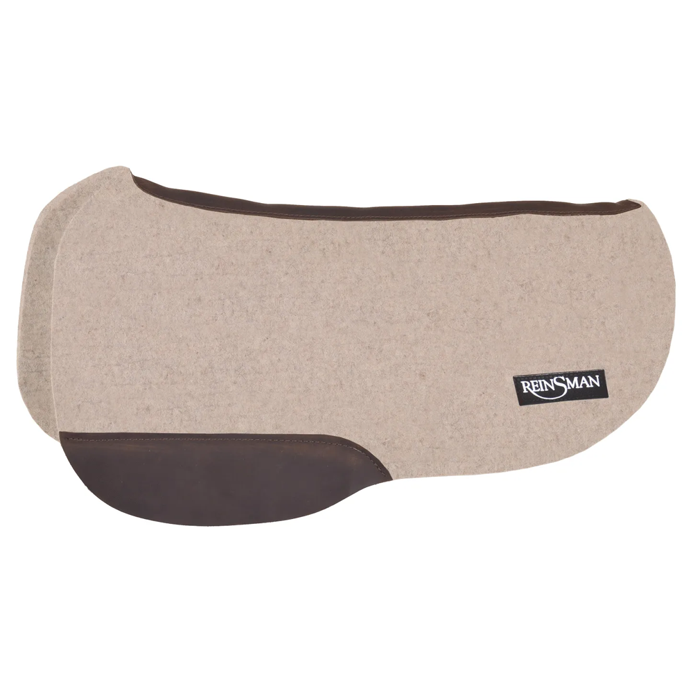 550-EJ5-K1W Reinsman Apex Round Cutback Wool Trail Saddle Pad - Bone