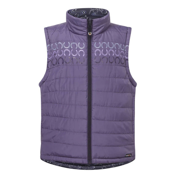 60339 Kerrits Kids Ride the Wind Reversible Quilted Riding Vest - Plum Noir/Violet Dawn
