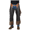 63-990-981 Silver Royal Chocolate Leather Chinks with Twisted Fringe