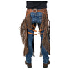 63-990-981 Silver Royal Chocolate Leather Chinks with Twisted Fringe