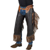 63-990-981 Silver Royal Chocolate Leather Chinks with Twisted Fringe