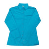 68520TUR Royal Highness Ladies Sateen Concealed Zippered Western Show Shirt - Turquoise