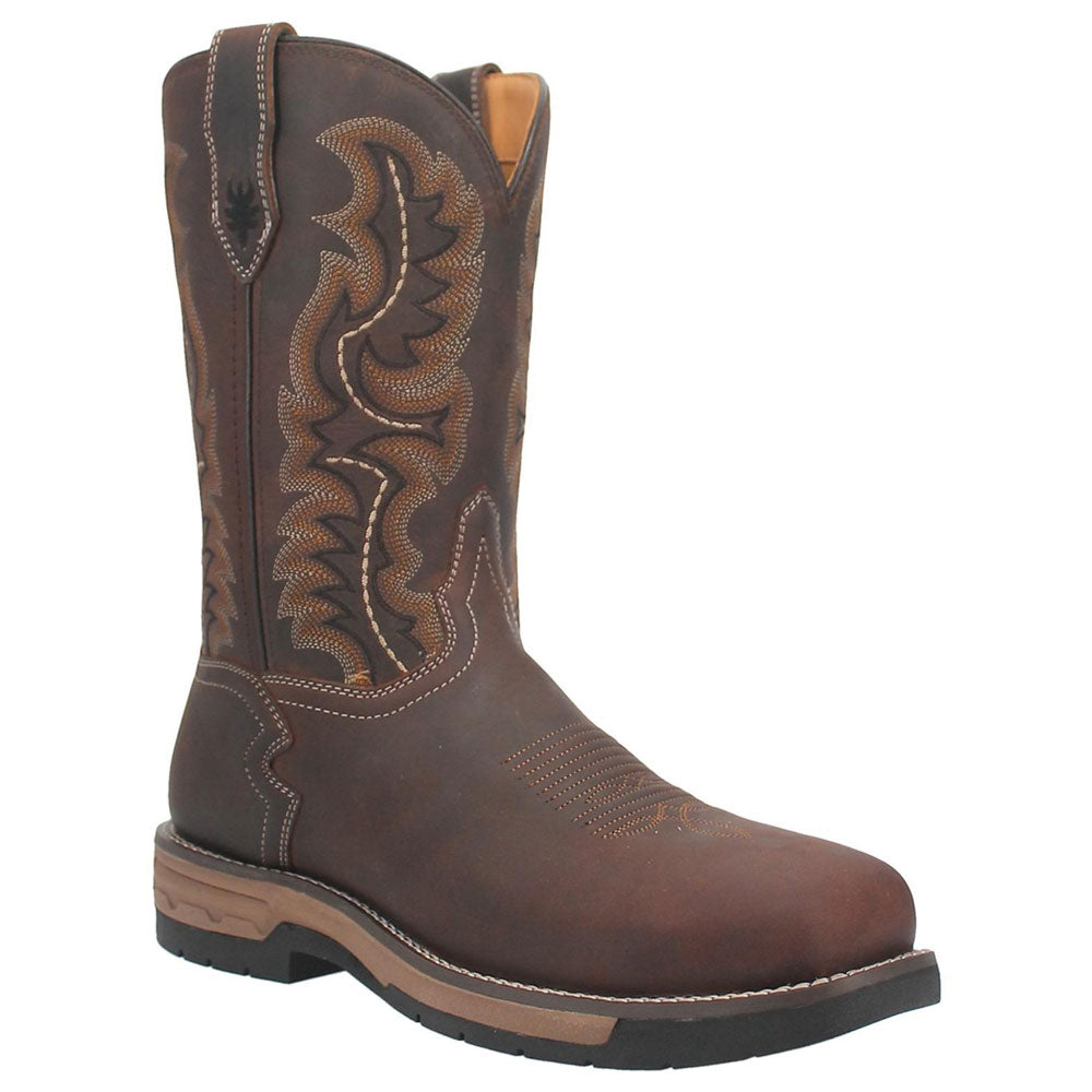 6921 Laredo Men's Distressed Work Cowboy Boot Steel Toe -  Stringfellow Brown