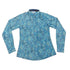 70075 RHC Ladies Long Sleeve Button Up Show Shirt - Blue & Turquoise Paisley