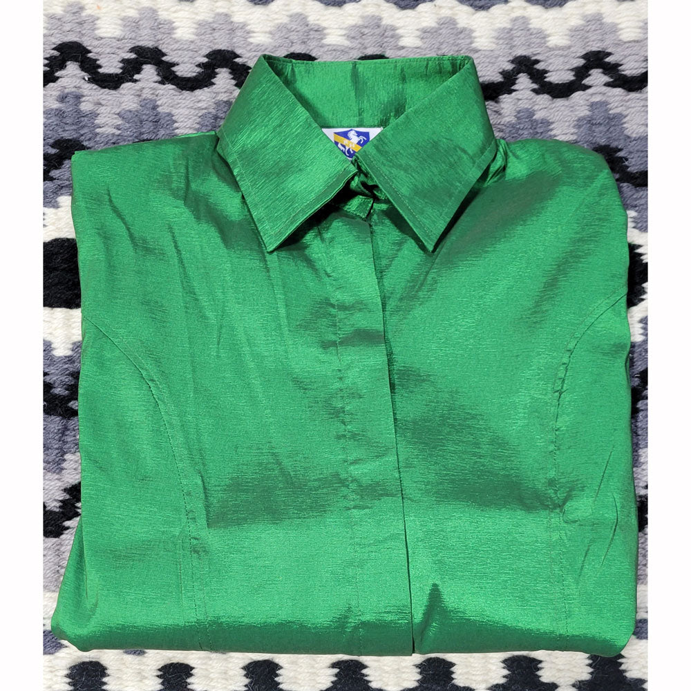 70199GRN Royal Highness Taffeta Concealed Zipper Show Shirt - Emerald Green