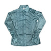 70357HG Royal Highness Metallic Shimmer Show Shirt with Concealed Zippered - Hunter Green