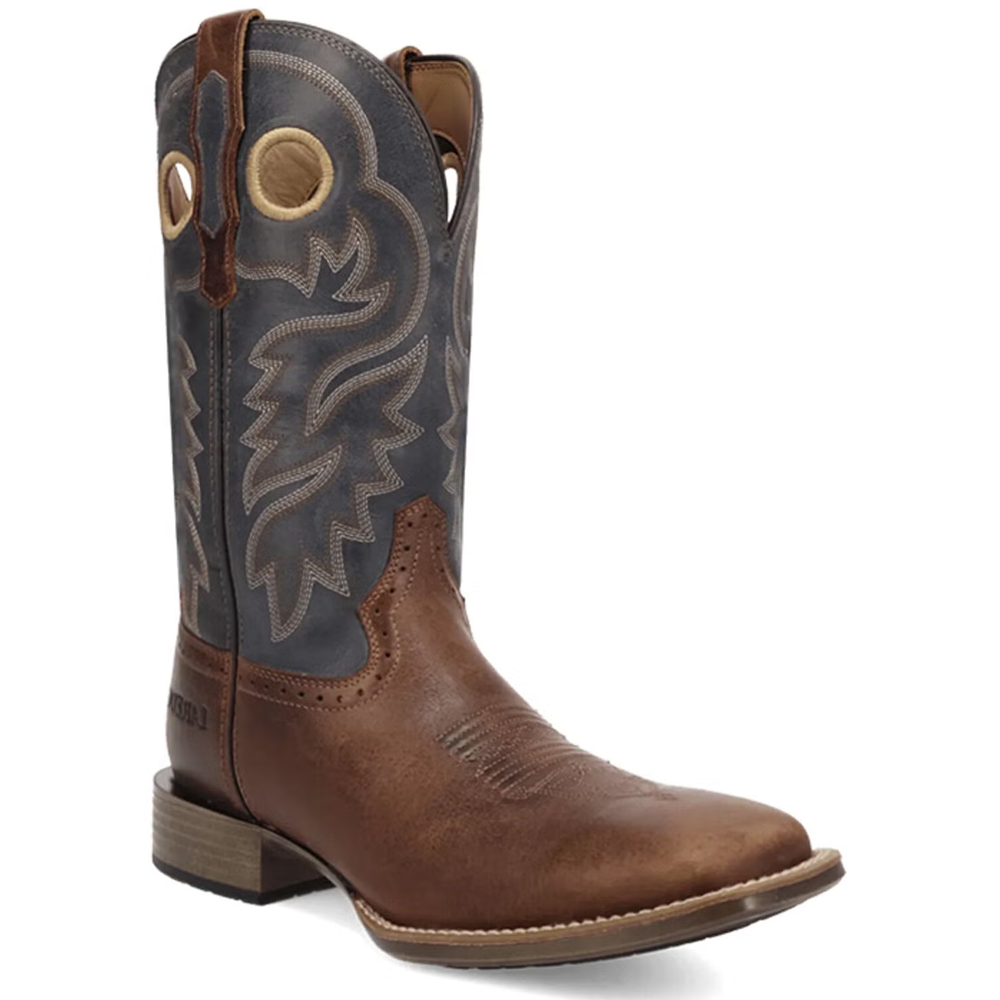 8065 Laredo Men's Cowboy Approved Dyers Wide Square Toe Cowboy Boot - Tan / Blue