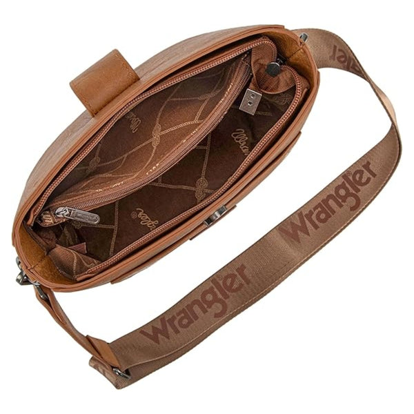 WRS-1023BR Wrangler Crossbody Shoulder Purse Bag - Brown