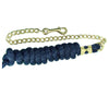 8SB14CNY Intrepid Poly Lead Rope with 24" Brass Plated Chain - Navy
