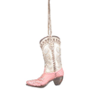 91-1348-0-0 Tough1 Pink and White Boot Ornament