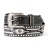 A1308101 Ariat Boy's Southwest Inlay w/ Diamond Lacing Belt - Black