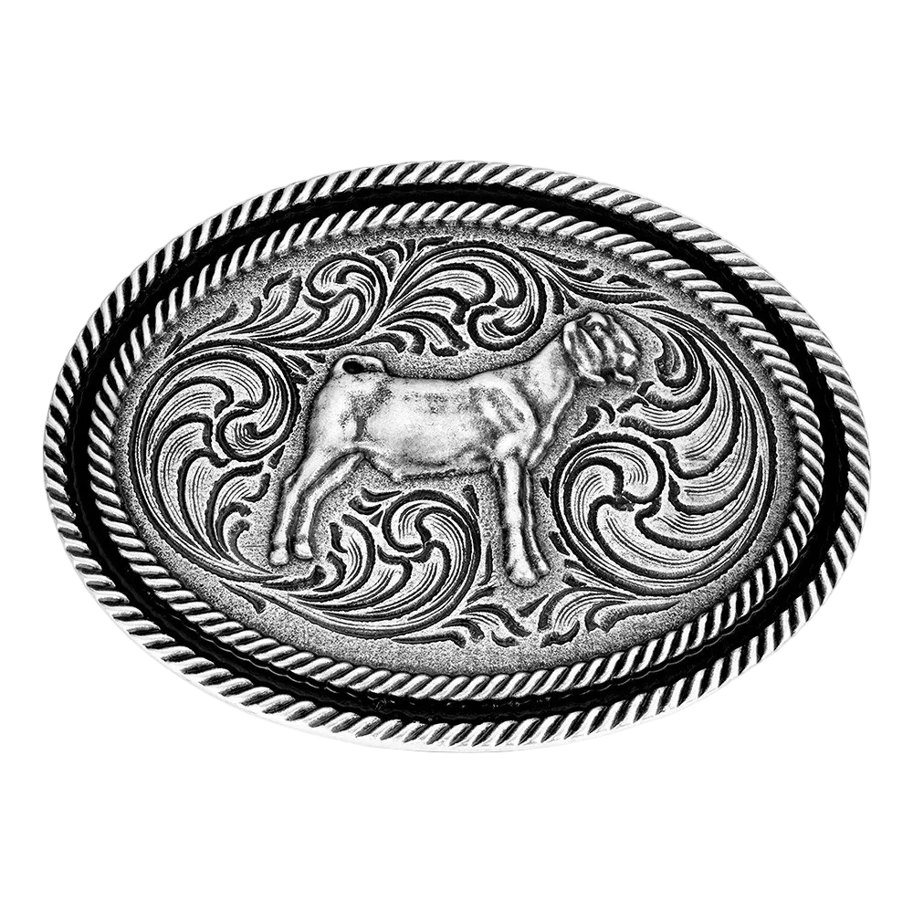 A1052S Montana Silversmiths Show Goat Antiqued Buckle