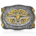 A1099P Montana Silversmiths Pointing West Longhorn Buckle