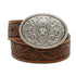 A1300208 Ariat Boy's Tooled Double Stitched Leather Belt with Buckle - Brown