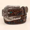 A1304027 Ariat Youth Western Belt with Turquoise Underlay
