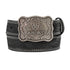 A1309701 Ariat Boy's Tooled Double Stitched Leather Belt with Buckle - Black