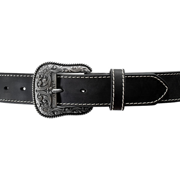 A1523401 Ariat Women's Heavy Stitched Edge Leather Belt - Black