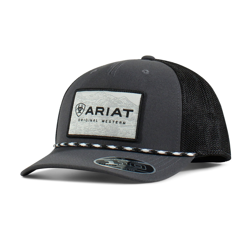 A300019001 Ariat Men's Flexfit 110 Patch & Rope Ball Cap - Black