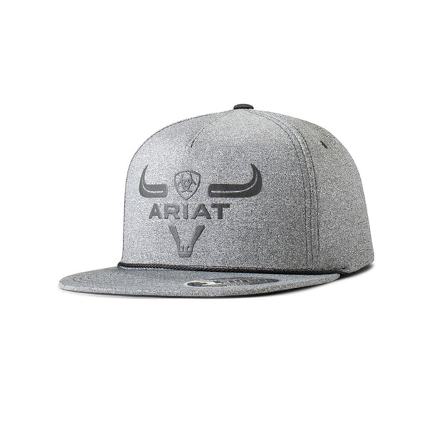 A300083301 Ariat Flexfit Long Horn Logo Black Ball Cap
