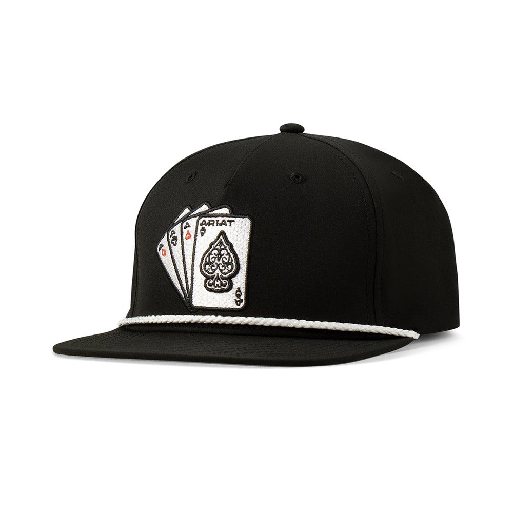 A300086901 Ariat Men's R112 Aces 3D Embroidered Cap - Black