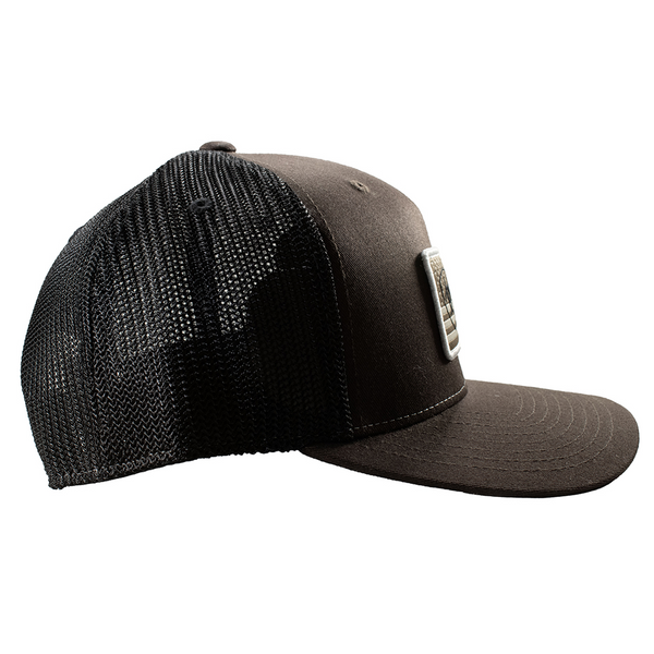 A300090702 Ariat Men's FlexFit 110 Cap SnapBack American Flag Patch - Brown