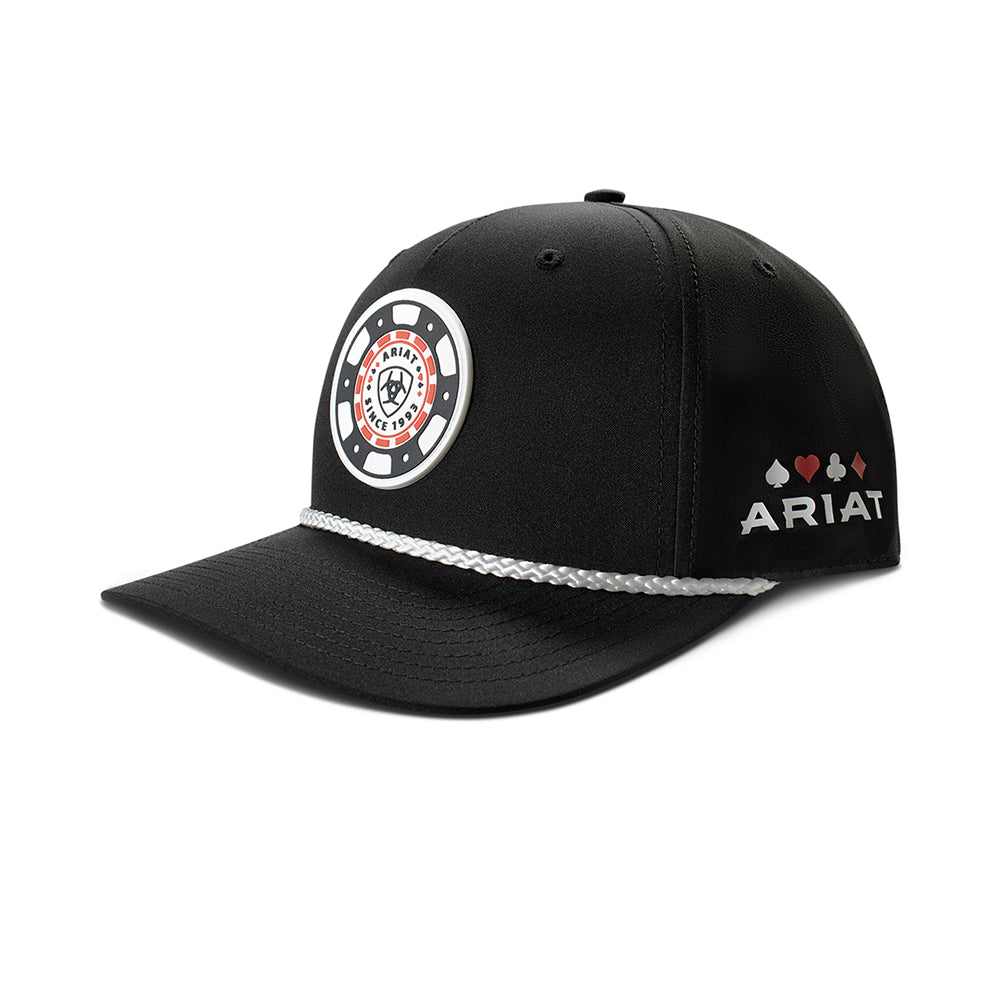 A300094001 Ariat Men's Poker Chip Patch Snap Back Cap - Black