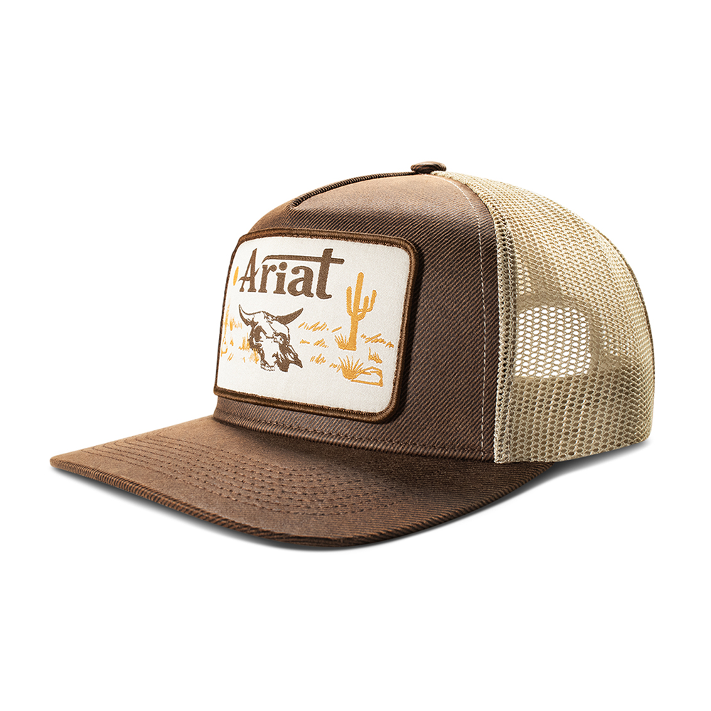 A300094602 Ariat Men's Desert Patch Snap Back Ball Cap - Brown