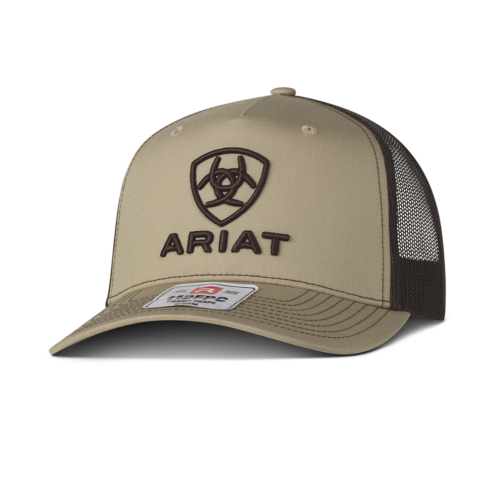 A300097808 Ariat Men's 3D Logo Embroidered Snap Back Cap - Tan