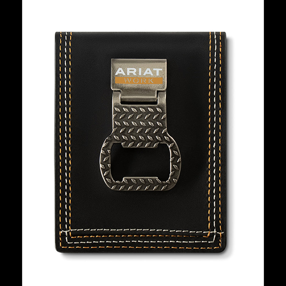 A3400801 Ariat Bifold Work Wallet Bottle Money Clip - Black
