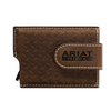 A3403444 Ariat Men's Work Utility Style Diamond Plate Embossed Wallet - Medium Brown