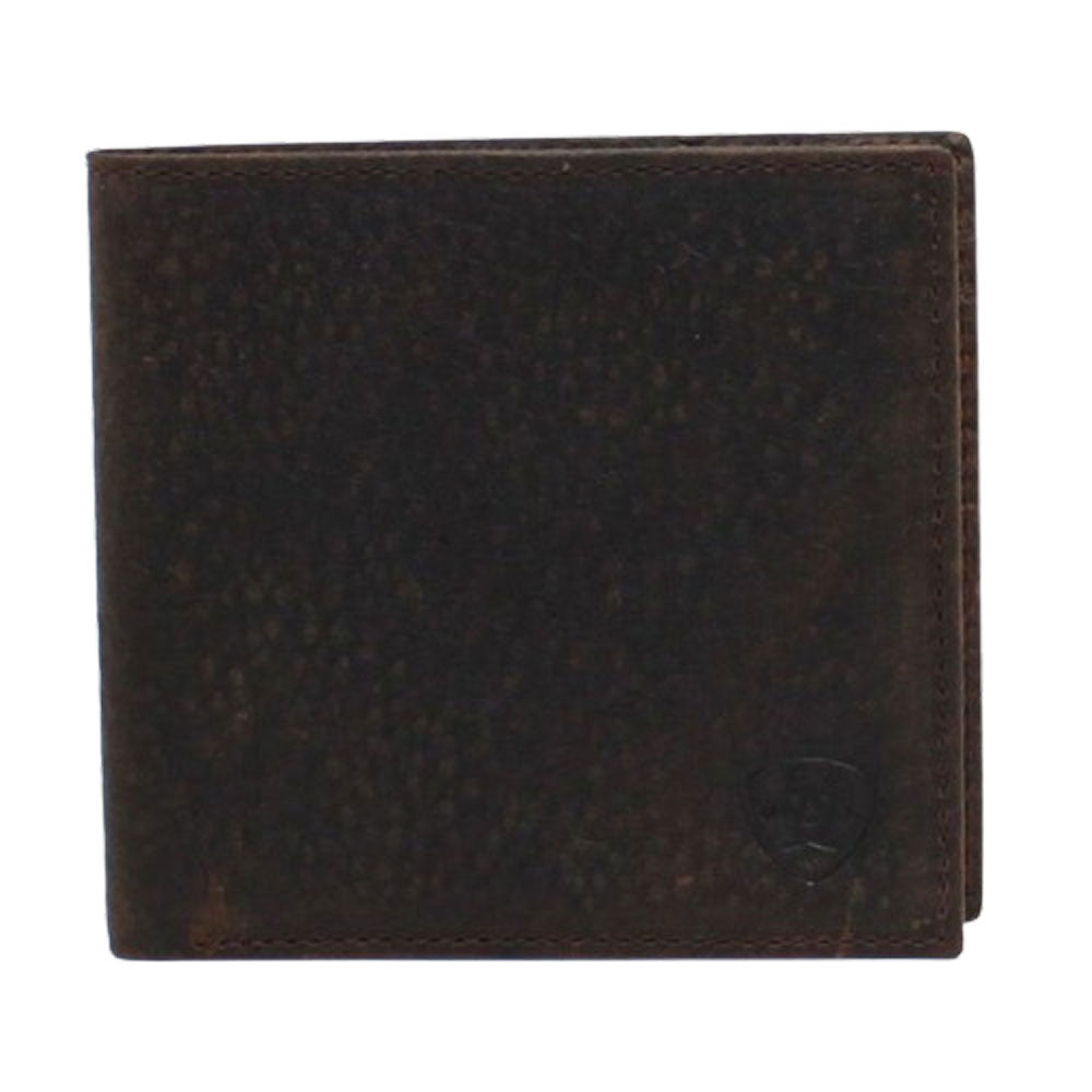 A35307282 Ariat Large Bifold Shield Logo Wallet - Brown Rowdy