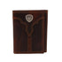 A3550102 Ariat Men's Center Bump Shield Logo Trifold Wallet - Brown