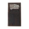 A3553734 Ariat Men's Rodeo Distressed White Stitched USA Flag Logo Shield Wallet