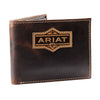A3566502 Ariat Removable Passcase Leather Wallet with Ariat Patch - Brown