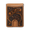 A3568308 Ariat Banner Tooled Leather Money Clip Card Case Wallet