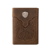 A3568944 Ariat Men's Floral Embossed Trifold Wallet - Brown