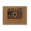 A3570144 Ariat Men's Bifold Flag Embossed Wallet - Medium Brown