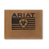A3570144 Ariat Men's Bifold Flag Embossed Wallet - Medium Brown