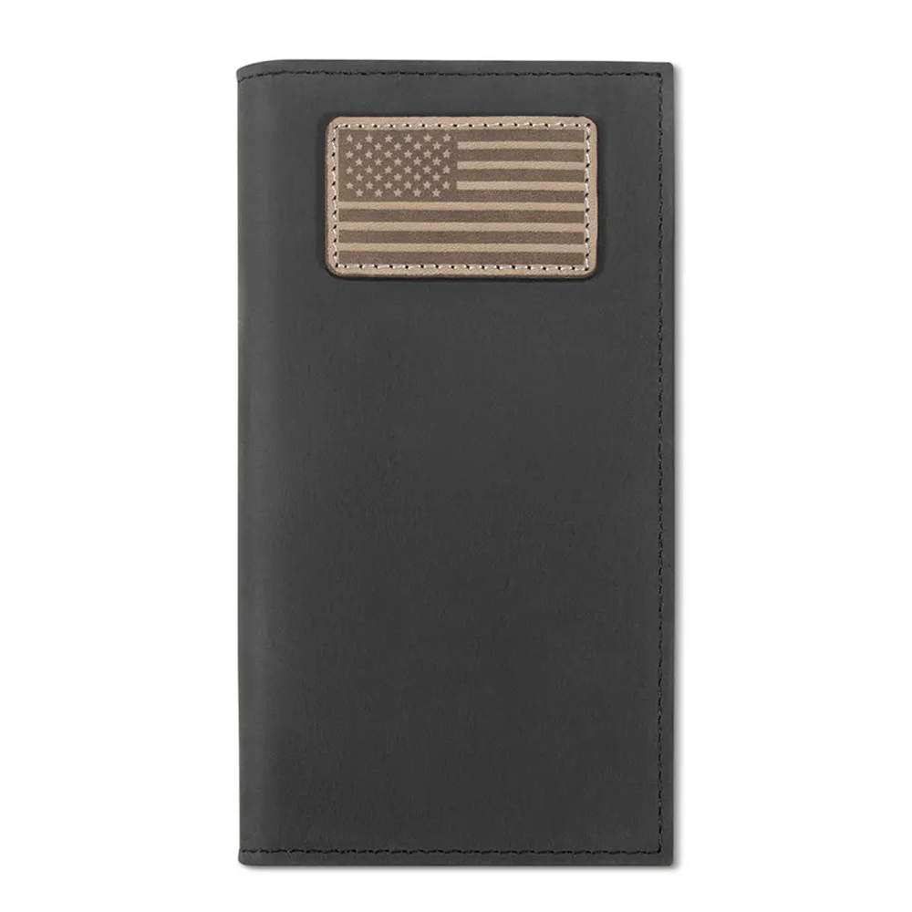 A3570201 Ariat Men's Rodeo Flag Patch Wallet - Black