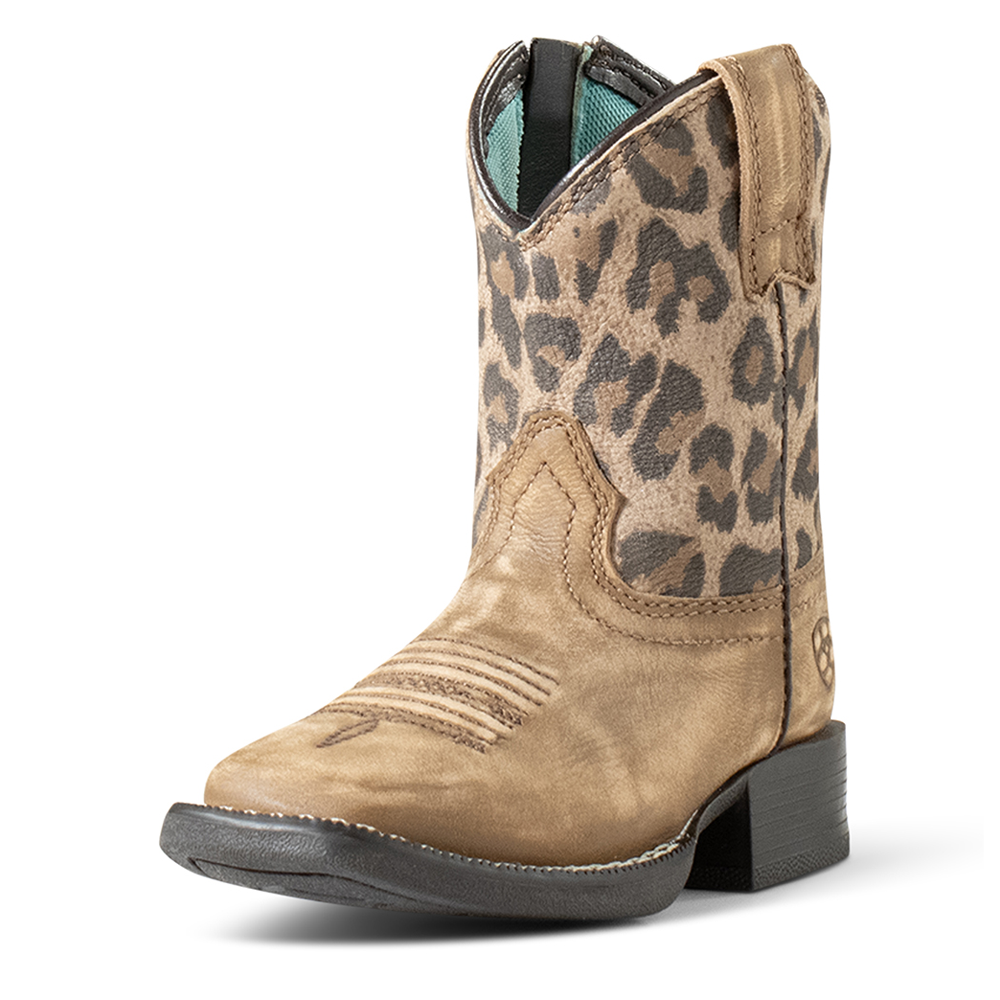 A441003475 Ariat Lil' Stompers Toddler Leather Cowboy Boots - Savannah Leopard