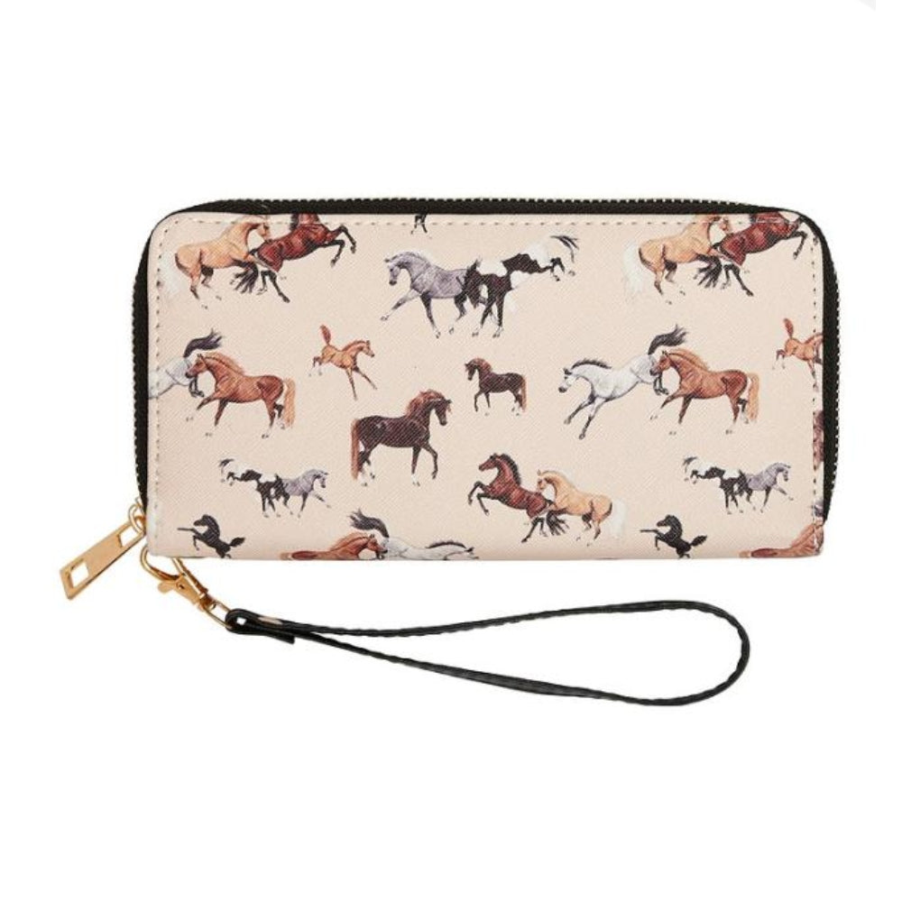 A508 Kelley and Company Horse Clutch Wallet - Horseplay Print