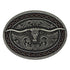 A742 Montana Silversmiths Two Tone Antiqued Round Barbed Longhorn Attitude Buckle
