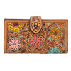 A770016597 Ariat Women's Sunflower Daisy Hand Tooled Leather Wallet