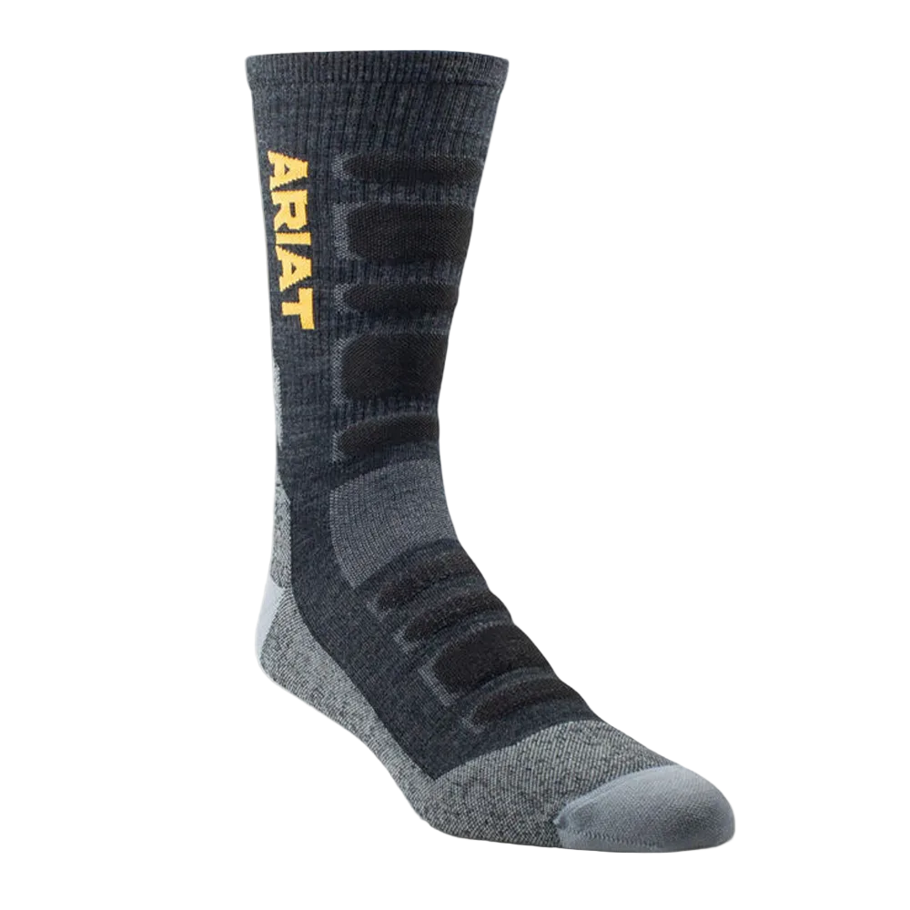 AR4077 Ariat Men's High Performance Lace Boot Tek Work Socks - Black