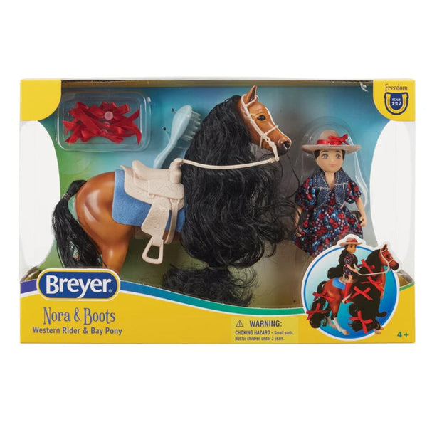 B-FS-10651 Breyer Freedom Series Nora & Boots Western Horse & Rider Set