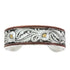 BC2598TRI-BK Montana Silversmiths Leather Cut Tri-Colored Floral Cuff Bracelet
