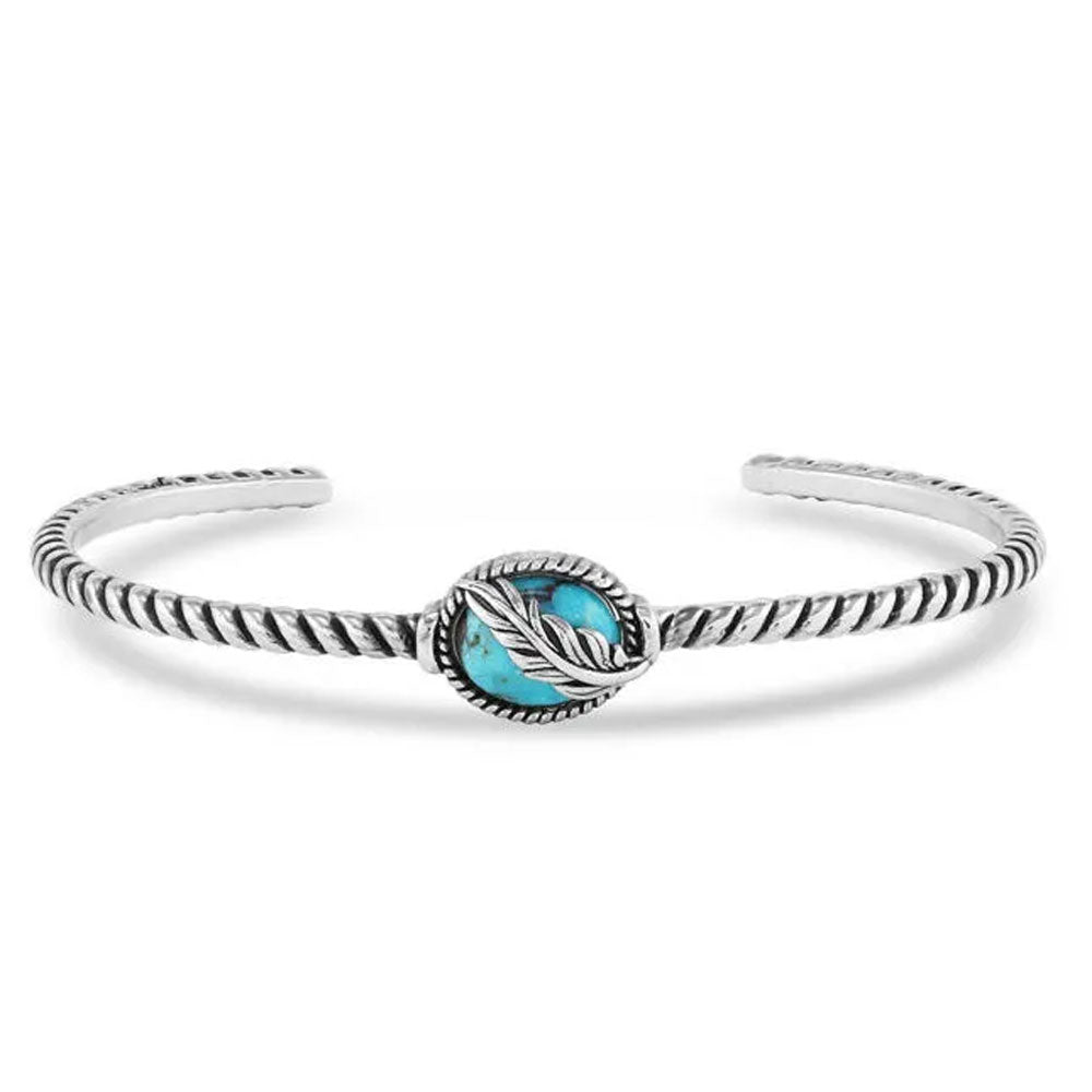 BC5375 Montana Silversmiths World's Feather Turquoise Cuff Bracelet
